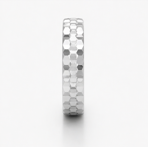 Diamond Cut Texture 925 Sterling Silver Ring