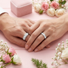 Luxury S925 Sterling Silver Diamond-Cut Couple Bands
