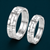 S925 Sterling Silver Interlock Pattern Couple Bands