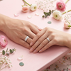 925 Sterling Silver Dotted Texture Couple Bands