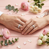 S925 Sterling Silver Dual Finish Striped Couple Bands