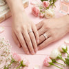 S925 Sterling Silver Rose Gold Brushed Center Couple Bands