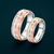 S925 Sterling Silver Rose Gold Geometric Texture Couple Bands