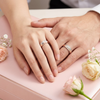 S925 Sterling Silver Dual-Tone Faceted Couple Bands