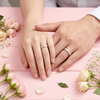 S925 Sterling Silver Dual-Tone Heart Cut Couple Bands