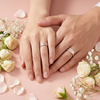 S925 Sterling Silver Dual-Tone Heart Flow Couple Band