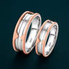 S925 Sterling Silver Dual-Tone Heart Flow Couple Band