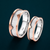 S925 Sterling Silver Dual-Tone Ribbed Couple Bands