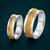 S925 Sterling Silver Gold Textured Couple Band