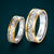 S925 Sterling Silver Geometric Texture Couple Bands