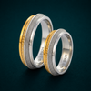 S925 Sterling Silver Matte Texture Couple Bands
