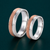 S925 Sterling Silver Rose Gold Texture Couple Band