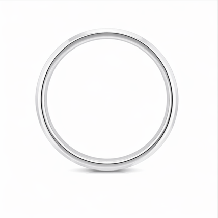 Classic S925 Sterling Silver Plain Couple Bands