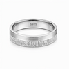 Premium S925 Sterling Silver Textured Line Couple Band
