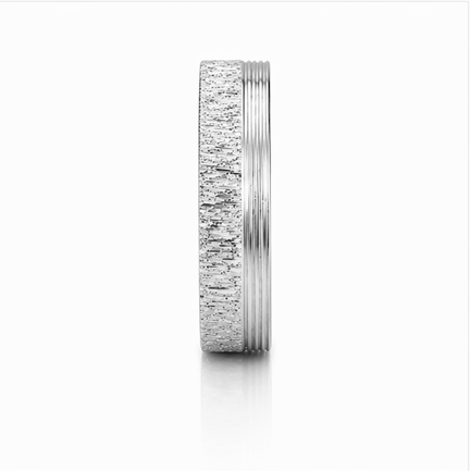 Premium S925 Sterling Silver Textured Line Couple Band