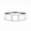 Modern S925 Sterling Silver Block Design Couple Bands
