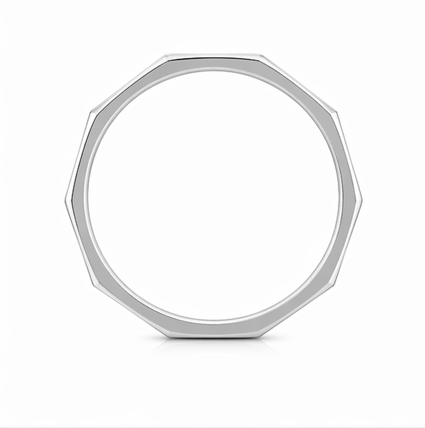 Modern S925 Sterling Silver Block Design Couple Bands