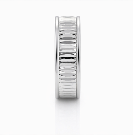 Luxury S925 Sterling Silver Diamond-Cut Couple Bands