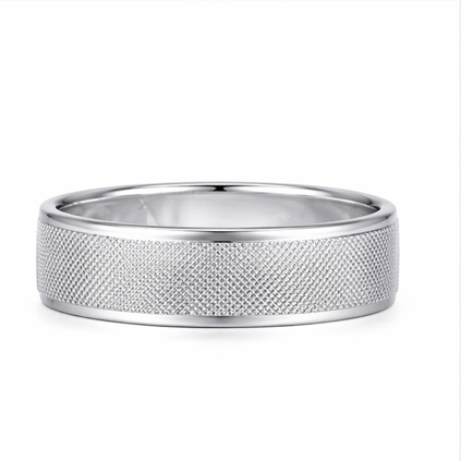Luxury S925 Sterling Silver Micro-Textured Couple Bands