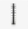 Stylish S925 Sterling Silver Black Inlay Couple Bands