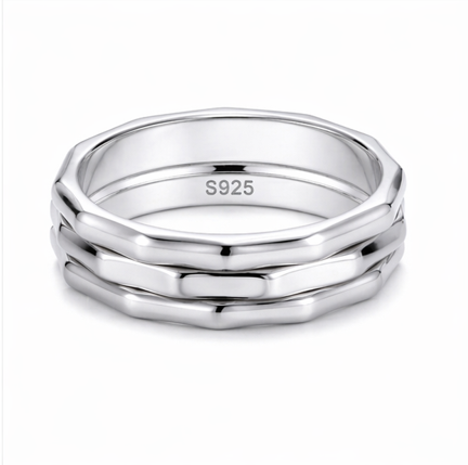 Stylish S925 Sterling Silver Chain Design Couple Bands