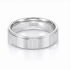 Elegant S925 Sterling Silver Striped Segment Couple Bands
