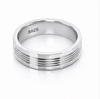Premium S925 Sterling Silver Multi-Line Matte & Polish Couple Bands
