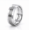 Premium S925 Sterling Silver Multi-Line Matte & Polish Couple Bands