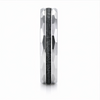 Luxury S925 Sterling Silver Faceted Couple Bands with Black Inlay