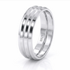Classic S925 Sterling Silver Triple Groove Couple Bands