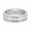 S925 Sterling Silver Mother of Pearl Inlay Couple Bands