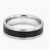 S925 Sterling Silver Black Galaxy Inlay Couple Bands
