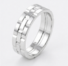 S925 Sterling Silver Interlock Pattern Couple Bands