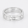 S925 Sterling Silver Interlock Pattern Couple Bands