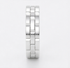 S925 Sterling Silver Interlock Pattern Couple Bands