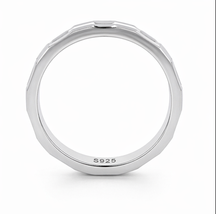 925 Sterling Silver Dotted Texture Couple Bands