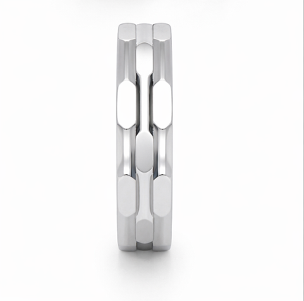 925 Sterling Silver Dotted Texture Couple Bands