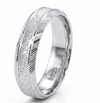 S925 Sterling Silver Sparkle Texture Couple Bands with Line Detailing