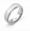 S925 Sterling Silver Dual Texture Line Couple Bands