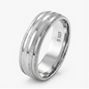 S925 Sterling Silver Multi-Line Textured Couple Bands