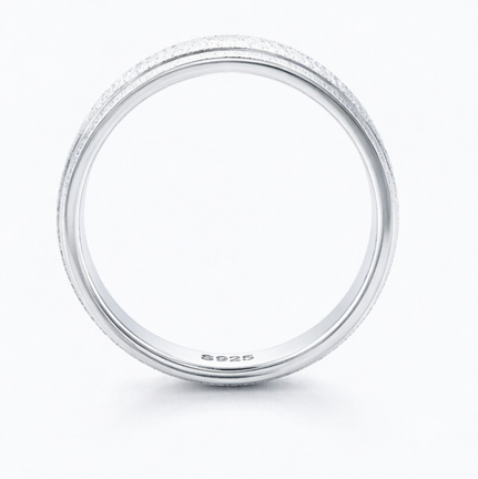 S925 Sterling Silver Sparkle Texture Couple Bands