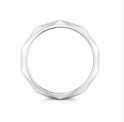 S925 Sterling Silver Faceted Couple Bands |
