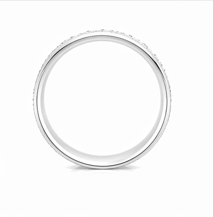 Elegant S925 Sterling Silver Sparkle Textured Couple Bands