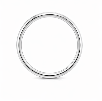 Classic S925 Sterling Silver Couple Bands with Subtle Cream Inlay