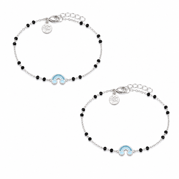 Elegant Rainbow Nazariya Bracelet for Kids in 925 Sterling Silver