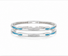 Minimal Blue Accent Designer Bangles β 925 Sterling Silver Sleek Bangles Set