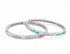 Minimal Blue Accent Designer Bangles β 925 Sterling Silver Sleek Bangles Set