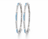 Contemporary Blue Accent Diamond Bar Bangles β 925 Sterling Silver Designer Bangles Set