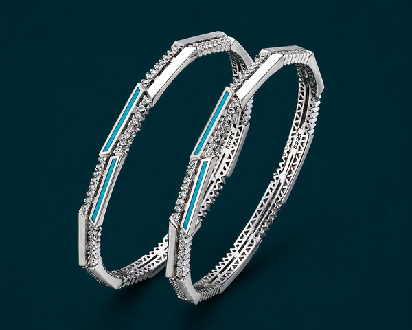 Premium 925 Sterling Silver Designer Bangles for Women