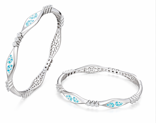 Elegant 925 Sterling Silver Designer Bangles for Women